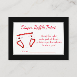 Carte D'accompagnement Billets de tombola de couche rouge noir