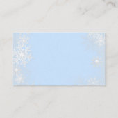 Carte D'accompagnement Billets de tombola de couches flocon de neige bleu (Dos)