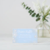 Carte D'accompagnement Billets de tombola de couches flocon de neige bleu (Debout devant)