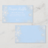 Carte D'accompagnement Billets de tombola de couches flocon de neige bleu (Devant / Derrière)