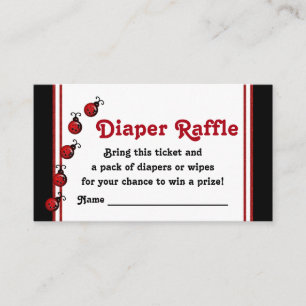 Carte D'accompagnement Billets de tombola de couches Ladybug