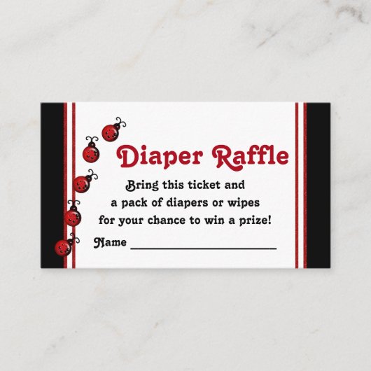 Carte D'accompagnement Billets de tombola de couches Ladybug (Devant)