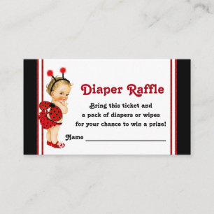 Carte D'accompagnement Billets de tombola de couches Ladybug