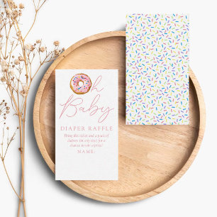 Carte D'accompagnement Billets de Tombola de Couches Oh Baby Donut Sprink