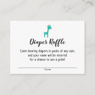 Carte D'accompagnement Billets de tombola de couches pour Baby Shower ave