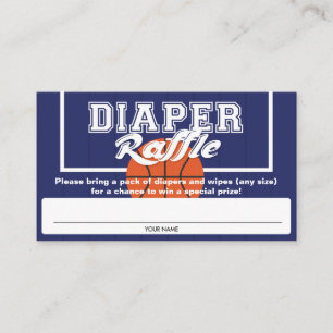 Carte D'accompagnement Billets de tombola de couches pour Baby Shower de 