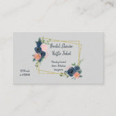 Carte D'accompagnement Billets de tombola de mariage bleu marine et rose (Devant)