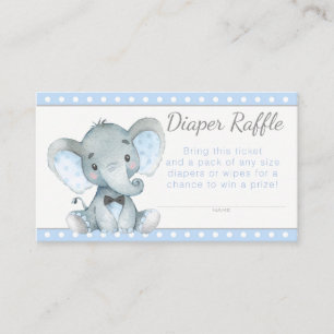 Carte D'accompagnement Billets de tombola pour couche de garçon éléphant
