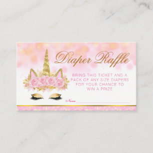 Carte D'accompagnement Billets de tombola pour couches Licorne