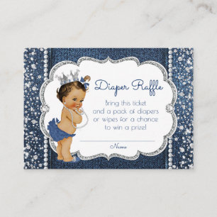 Carte D'accompagnement Billets de tombola pour couches pour filles Denim