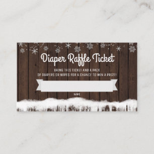 Carte D'accompagnement Billets de tombola pour couches Rustique Flocon de