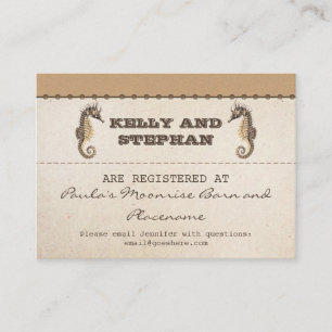 Carte D'accompagnement Billets d'enregistrement mariage pour les hippocam