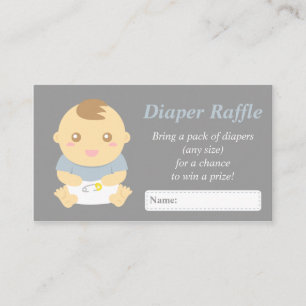 Carte D'accompagnement Billets gris de tombola de couche-culotte de