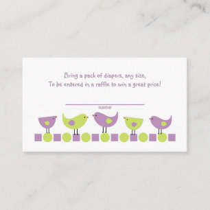 Carte D'accompagnement Billets ou insertion verts pourpres de tombola de