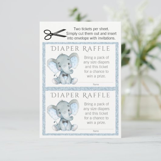 Carte D'accompagnement Billets rabais pour bébé éléphant (Debout devant)