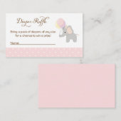 Carte D'accompagnement Billets rabat Baby shower éléphant (Devant / Derrière)