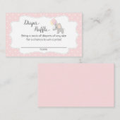 Carte D'accompagnement Billets rabat Baby shower Eléphant Rose (Devant / Derrière)