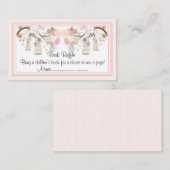 Carte D'accompagnement Billets Raffle de carnet de cages à oiseaux roses (Devant / Derrière)