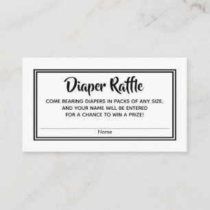 Carte D'accompagnement Billets simples de Baby shower de couches