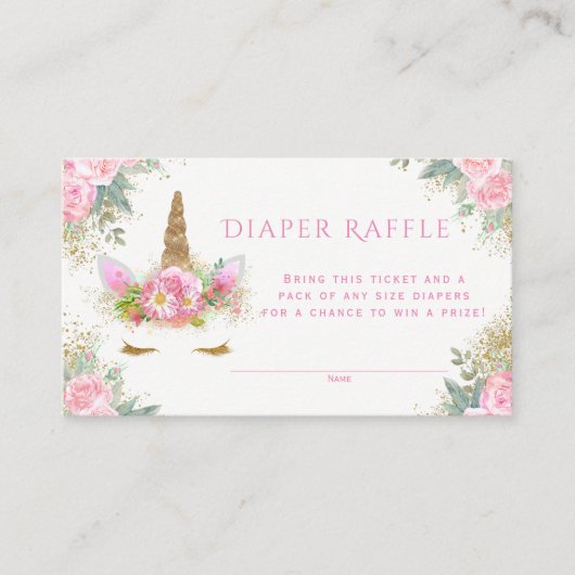 Carte D'accompagnement Billets Unicorn Diaper (Devant)