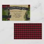 Carte D'accompagnement Billetterie Raffle bûcher bûcheron bûcheron Antler (Devant / Derrière)