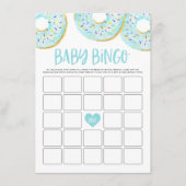 Carte D'accompagnement Bingo Baby shower de beignets bleu clair (Devant)