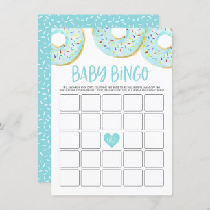 Carte D'accompagnement Bingo Baby shower de beignets bleu clair