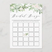 Carte D'accompagnement Bingo Fête des mariées de fleurs vertes et blanche (Devant)