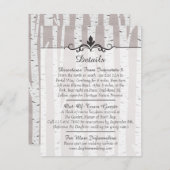 Carte D'accompagnement Birch Tree Rustic Mariage Détails / Directions (Devant / Derrière)