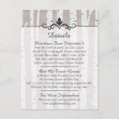 Carte D'accompagnement Birch Tree Rustic Mariage Détails / Directions (Devant)