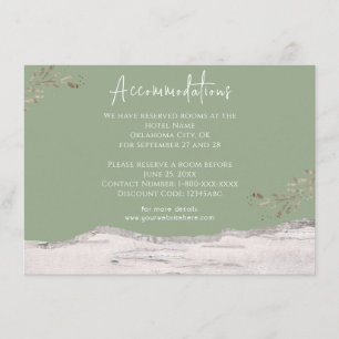 Carte D'accompagnement Birch Wood Sage Green Mariage Logements Enclo