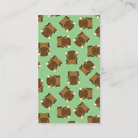 Carte D'accompagnement Bison Buffalo Baby shower vert (Dos)