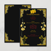 Carte D'accompagnement Black and Gold Wedding Enclosure Card (Devant / Derrière)