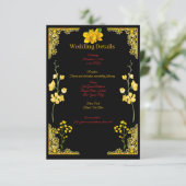 Carte D'accompagnement Black and Gold Wedding Enclosure Card (Debout devant)