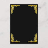Carte D'accompagnement Black and Gold Wedding Enclosure Card (Dos)