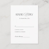 Carte D'accompagnement Black and White Wedding RSVP  (Devant)