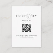 Carte D'accompagnement Black and White Wedding RSVP Qr Code (Devant)