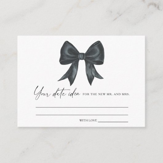 Carte D'accompagnement Black Bow Brive Date nuit idées Date pot (Devant)
