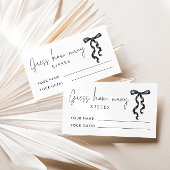 Carte D'accompagnement Black Bow Devine combien de baisers jeu nuptiale