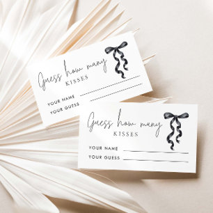 Carte D'accompagnement Black Bow Devine combien de baisers jeu nuptiale