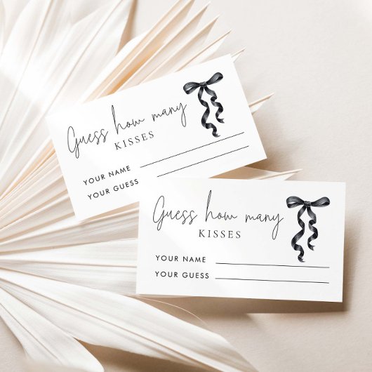 Carte D'accompagnement Black Bow Devine combien de baisers jeu nuptiale