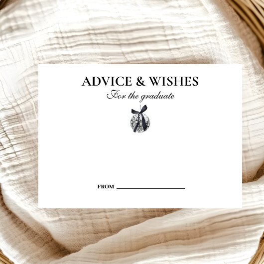 Carte D'accompagnement Black Bow Disco Ball Party