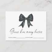 Carte D'accompagnement Black bow How many kisses bridal game (Devant)