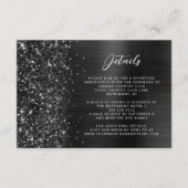 Carte D'accompagnement Black Brushed Metal Wedding Details  (Devant)