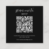 Carte D'accompagnement Black | Code QR RSVP de mariage (Devant)