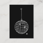 Carte D'accompagnement Black | Détails du Mariage de boule Disco Code QR (Dos)