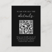 Carte D'accompagnement Black | Détails du Mariage de boule Disco Code QR (Devant)