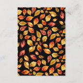 Carte D'accompagnement Black Fall Rustic Feuilles Boho Détails du Mariage (Dos)
