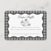 Carte D'accompagnement Black Gingham Cute Ghost Diaper Raffle Insert (Devant)