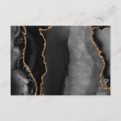 Carte D'accompagnement Black Gold Agate Modern Script Wedding Details (Dos)